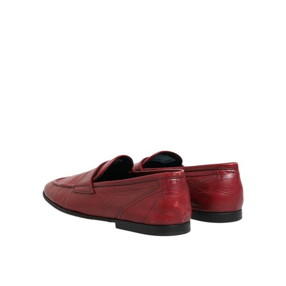Dolce & Gabbana Red Leather Slip On Dress Men Loafers Men's Shoes (Pre-Owned)
